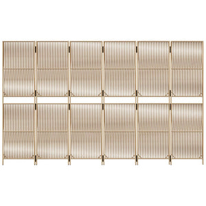 Divisorio per Ambienti a 6 Pannelli Beige in Polyrattan 365387