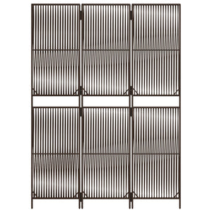 vidaXL Divisorio per Ambienti a 3 Pannelli Marrone in Polyrattan