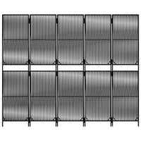 vidaXL Divisorio per Ambienti a 5 Pannelli Nero in Polyrattan