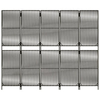 Divisorio per Ambienti a 5 Pannelli Grigio in Polyrattan 365398