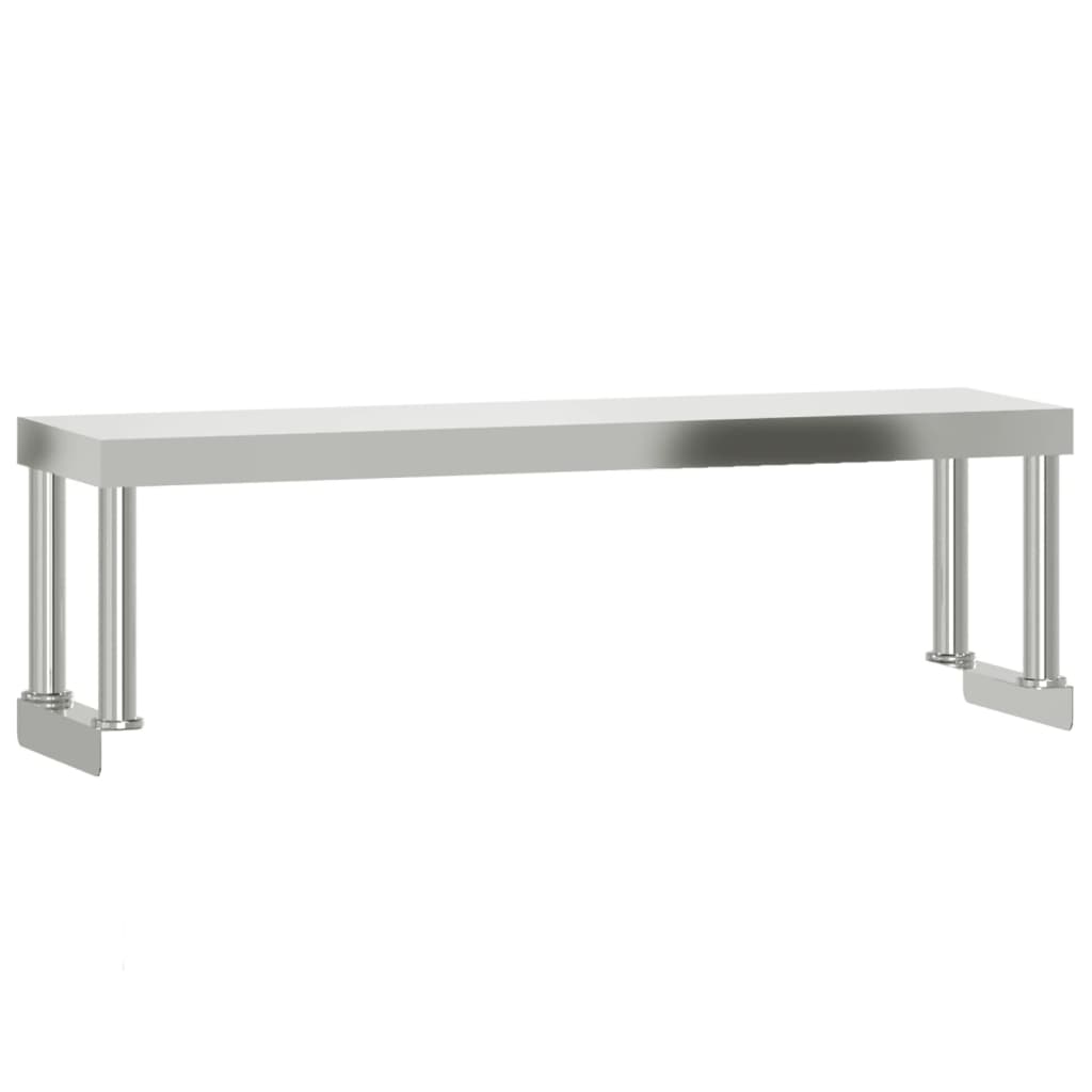 Tavolo Lavoro Cucina con Ripiano 110x55x120 cm Acciaio Inox 3208898
