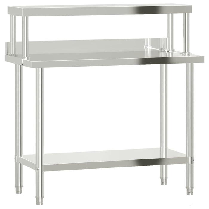 Tavolo Lavoro Cucina con Ripiano 110x55x120 cm Acciaio Inox 3208900