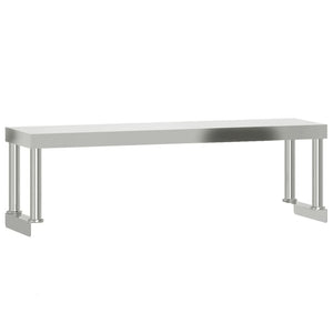 Tavolo Lavoro Cucina con Ripiano 110x55x120 cm Acciaio Inox 3208900