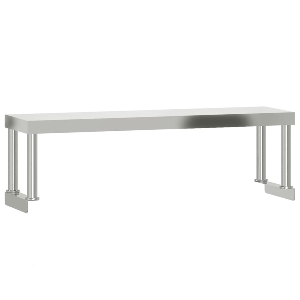 Tavolo Lavoro Cucina con Ripiano 110x55x120 cm Acciaio Inox 3208901