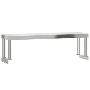 Tavolo Lavoro Cucina con Ripiano 110x55x120 cm Acciaio Inox 3208901