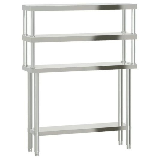 Tavolo da lavoro professionale da cucina con ripiano 110 x 30 x 150 cm acciaio inox 02_0045418