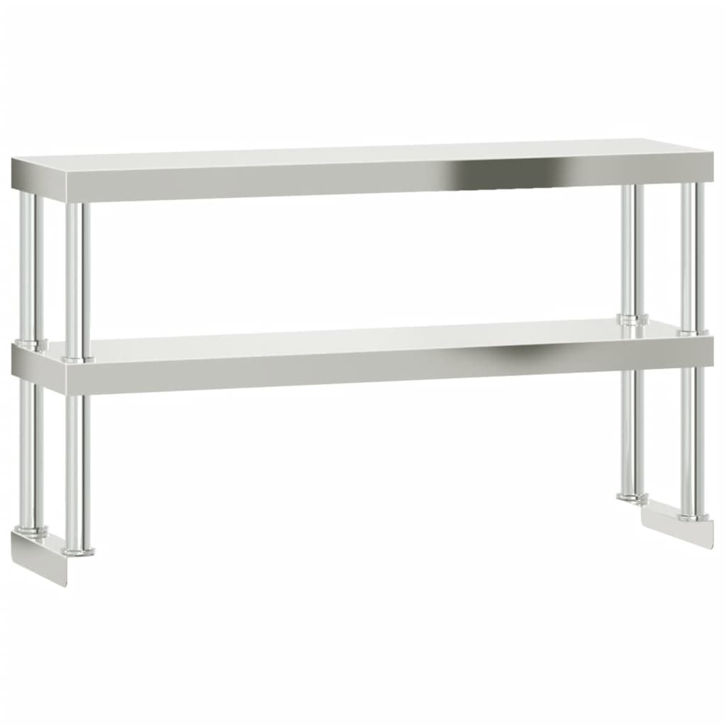 Tavolo Lavoro Cucina con Ripiano 110x55x150 cm Acciaio Inox 3208906
