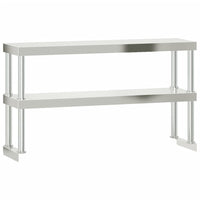 Tavolo Lavoro Cucina con Ripiano 110x55x150 cm Acciaio Inox 3208909