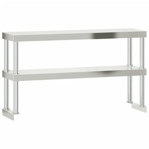 Tavolo Lavoro Cucina con Ripiano 110x55x150 cm Acciaio Inox 3208909