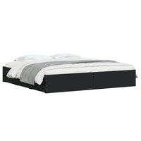 Giroletto con Cassetti-Struttura Letto con contenitore Nero 200x200 cm in Legno Multistrato 939665