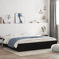 Giroletto con Cassetti-Struttura Letto con contenitore Nero 180x200 cm in Legno Multistrato