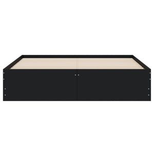 Giroletto con Cassetti-Struttura Letto con contenitore Nero 150x200 cm in Legno Multistrato 879646