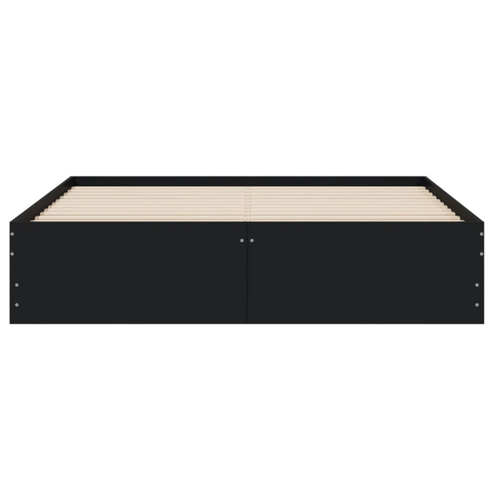 Giroletto con Cassetti-Struttura Letto con contenitore Nero 150x200 cm in Legno Multistrato 879646