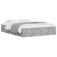 Giroletto Cassetti-Struttura Letto con contenitore Grigio Cemento 150x200 cm Legno Multistrato 410540