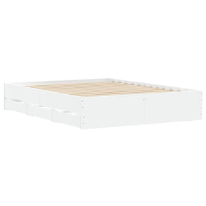 Giroletto con Cassetti Bianco 140x200 cm in Legno Multistrato 3207273