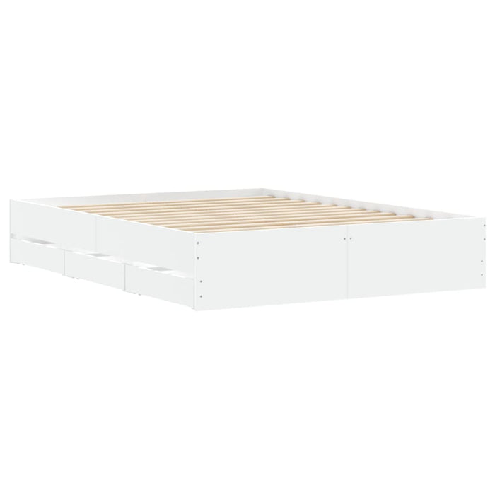 Giroletto con Cassetti Bianco 140x200 cm in Legno Multistrato 3207273