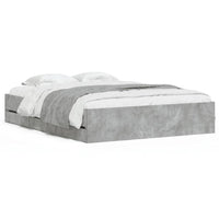 Giroletto Cassetti-Struttura Letto con contenitore Grigio Cemento 140x200 cm Legno Multistrato 160252