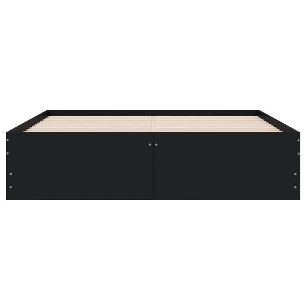 Giroletto con Cassetti-Struttura Letto con contenitore Nero 120x200 cm in Legno Multistrato