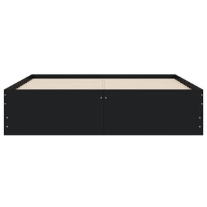 Giroletto con Cassetti-Struttura Letto con contenitore Nero 120x200 cm in Legno Multistrato