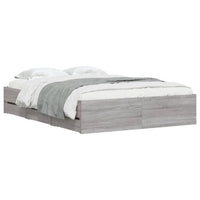 Giroletto Cassetti-Struttura Letto con contenitore Grigio Sonoma 120x200 cm Legno Multistrato 946725