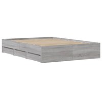 Giroletto Cassetti-Struttura Letto con contenitore Grigio Sonoma 120x200 cm Legno Multistrato 946725