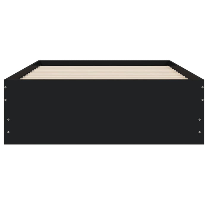 Giroletto con Cassetti Nero 100x200 cm in Legno Multistrato 3207288