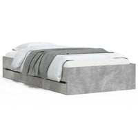 Giroletto Cassetti-Struttura Letto con contenitore Grigio Cemento 100x200 cm Legno Multistrato 788791