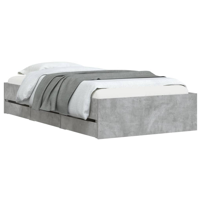 Giroletto Cassetti-Struttura Letto con contenitore Grigio Cemento 100x200 cm Legno Multistrato 788791