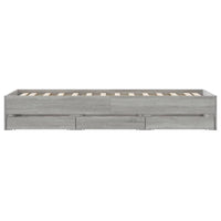 Giroletto Cassetti-Struttura Letto con contenitore Grigio Sonoma 100x200 cm Legno Multistrato 771795