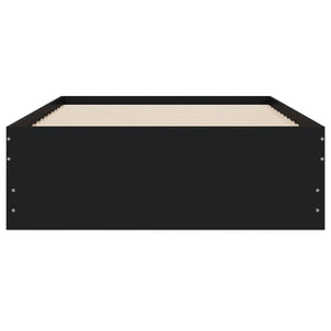 Giroletto con Cassetti-Struttura Letto con contenitore Nero 90x200 cm in Legno Multistrato