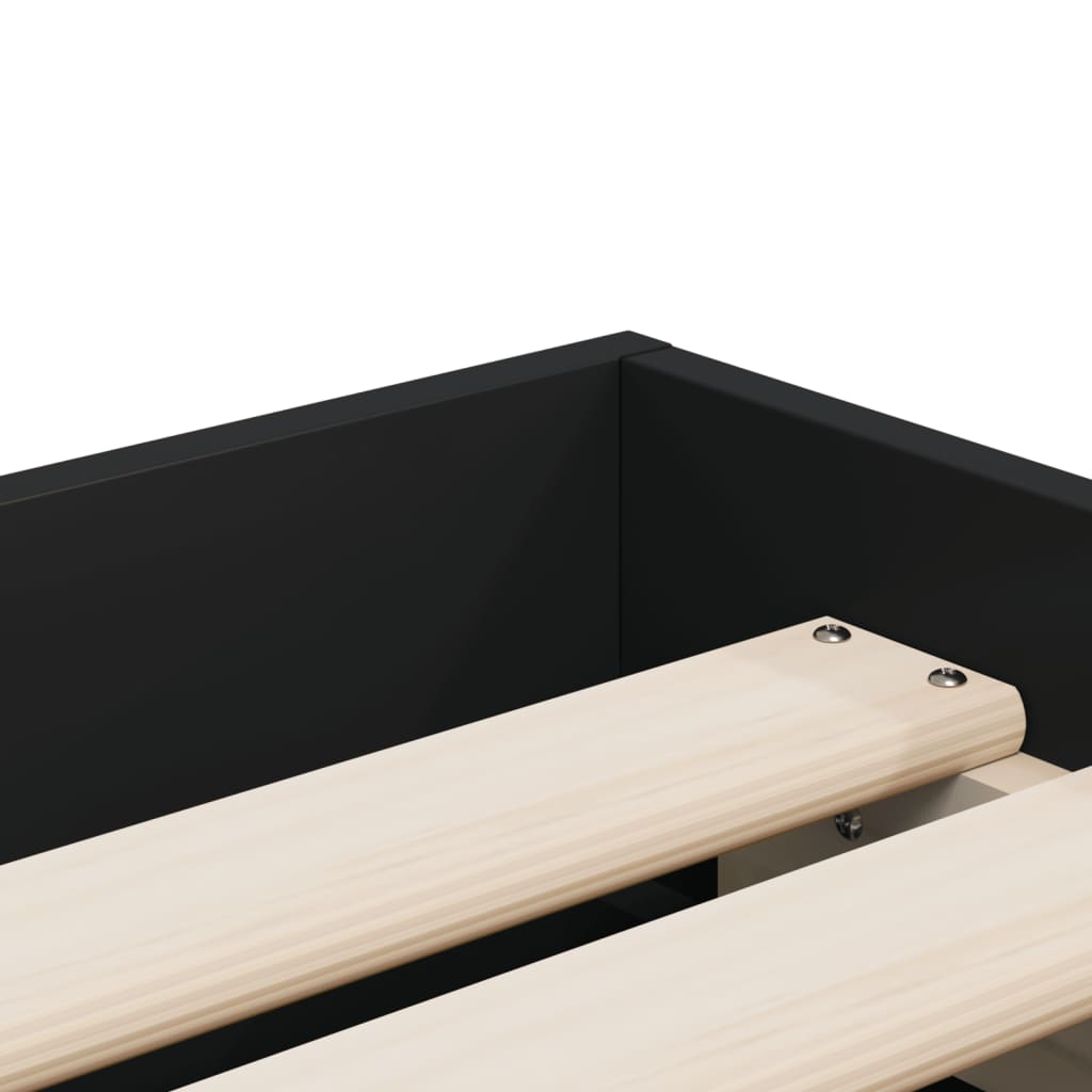 Giroletto con Cassetti-Struttura Letto con contenitore Nero 90x200 cm in Legno Multistrato