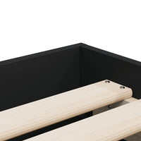 Giroletto con Cassetti-Struttura Letto con contenitore Nero 90x200 cm in Legno Multistrato