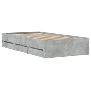 Giroletto Cassetti-Struttura Letto con contenitore Grigio Cemento 90x200 cm Legno Multistrato 486121