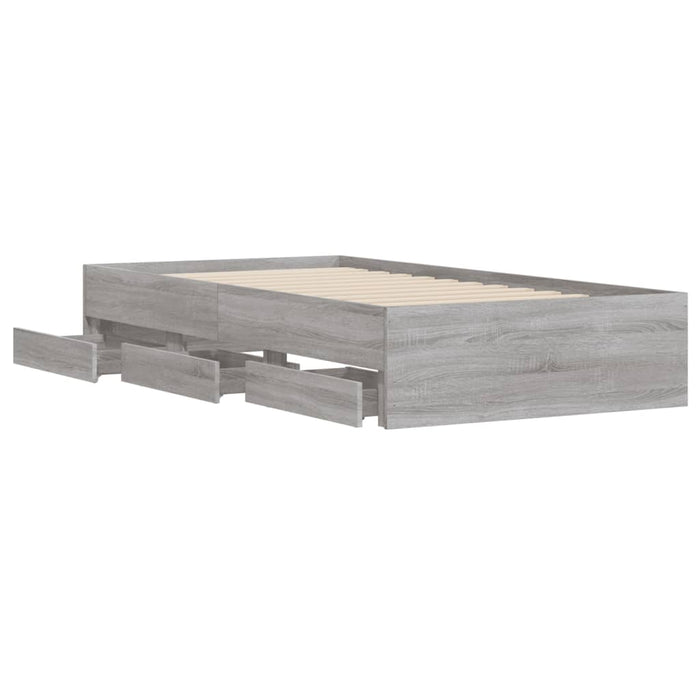 Giroletto Cassetti Grigio Sonoma 90x200 cm Legno Multistrato 3207299
