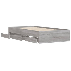 Giroletto Cassetti-Struttura Letto con contenitore Grigio Sonoma 90x200 cm Legno Multistrato 289851