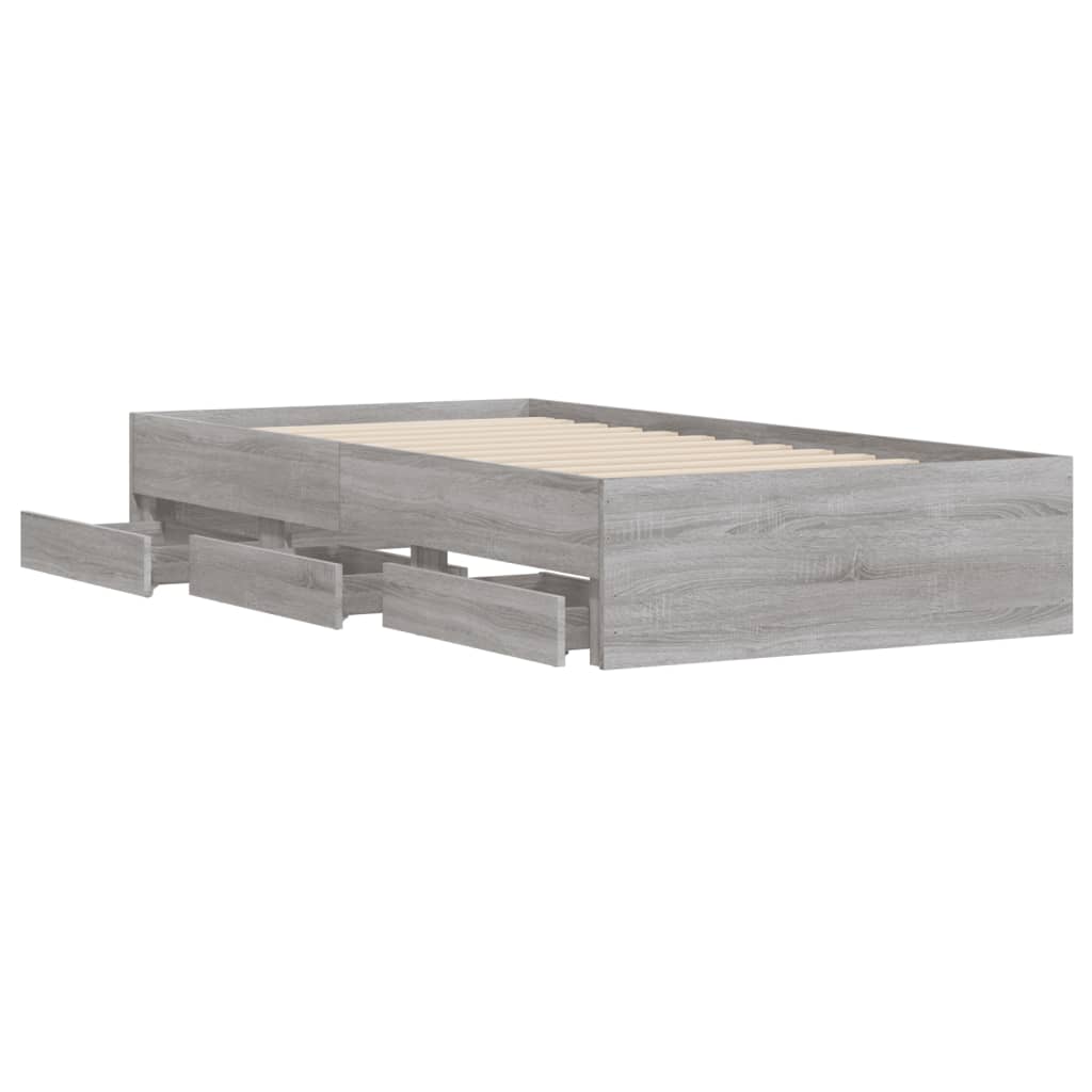 Giroletto Cassetti Grigio Sonoma 90x200 cm Legno Multistrato 3207299