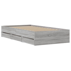 Giroletto Cassetti-Struttura Letto con contenitore Grigio Sonoma 90x200 cm Legno Multistrato 289851