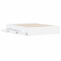 Giroletto con Cassetti-Struttura Letto con contenitore Bianco 140x190 cm in Legno Multistrato 685649