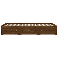 Giroletto Cassetti-Struttura Letto con contenitore Rovere Marrone 140x190 cm Legno Multistrato