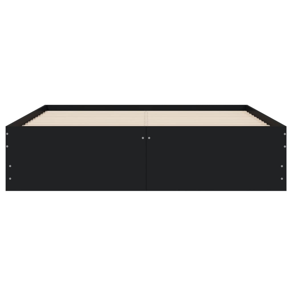 Giroletto con Cassetti Nero 120x190 cm in Legno Multistrato 3207316