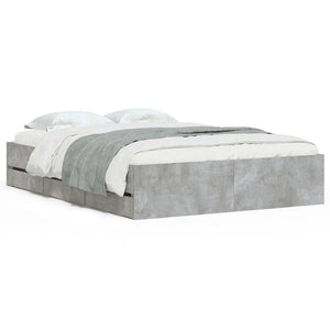 Giroletto Cassetti-Struttura Letto con contenitore Grigio Cemento 120x190 cm Legno Multistrato 180844