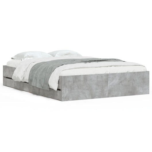 Giroletto Cassetti-Struttura Letto con contenitore Grigio Cemento 120x190 cm Legno Multistrato 180844