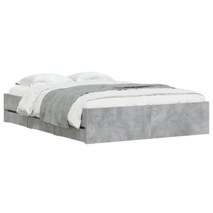 Giroletto Cassetti-Struttura Letto con contenitore Grigio Cemento 120x190 cm Legno Multistrato 180844