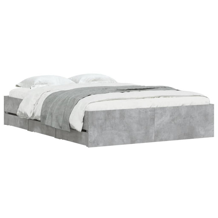 Giroletto Cassetti-Struttura Letto con contenitore Grigio Cemento 120x190 cm Legno Multistrato 180844