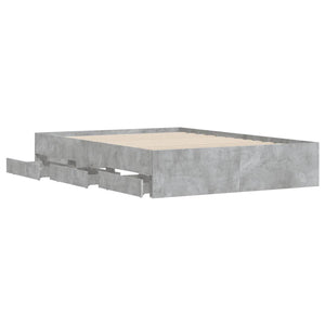 Giroletto Cassetti-Struttura Letto con contenitore Grigio Cemento 120x190 cm Legno Multistrato 180844