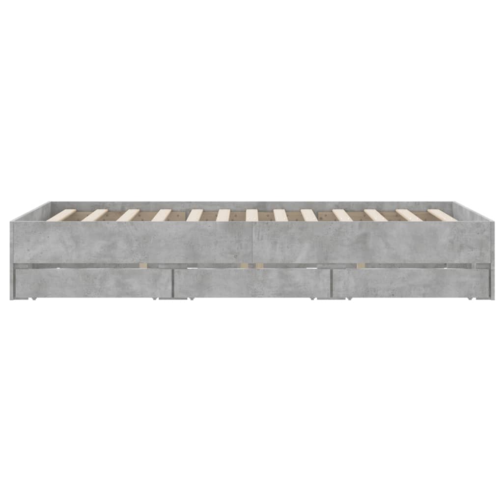 Giroletto Cassetti-Struttura Letto con contenitore Grigio Cemento 120x190 cm Legno Multistrato 180844