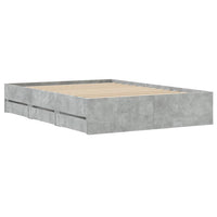 Giroletto Cassetti-Struttura Letto con contenitore Grigio Cemento 120x190 cm Legno Multistrato 180844