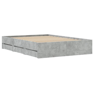Giroletto Cassetti-Struttura Letto con contenitore Grigio Cemento 120x190 cm Legno Multistrato 180844