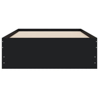 Giroletto con Cassetti Nero 90x190 cm in Legno Multistrato