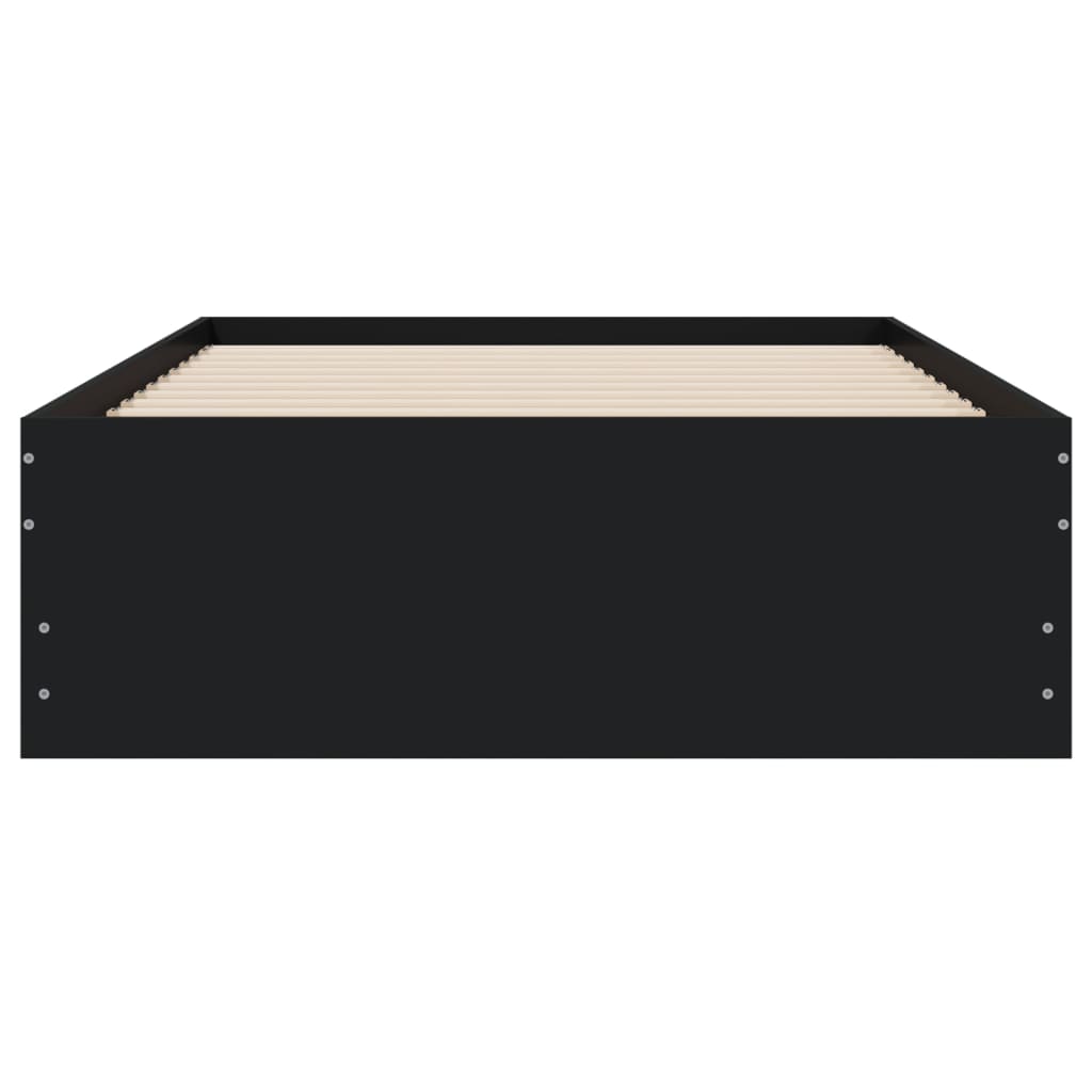 Giroletto con Cassetti-Struttura Letto con contenitore Nero 90x190 cm in Legno Multistrato 129598